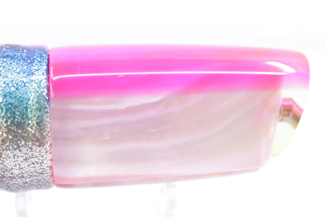 Crampton Baits Real White Ripple Shell Pink Back HoG 14" 10.5oz Skirted Blue-Silver-Pink