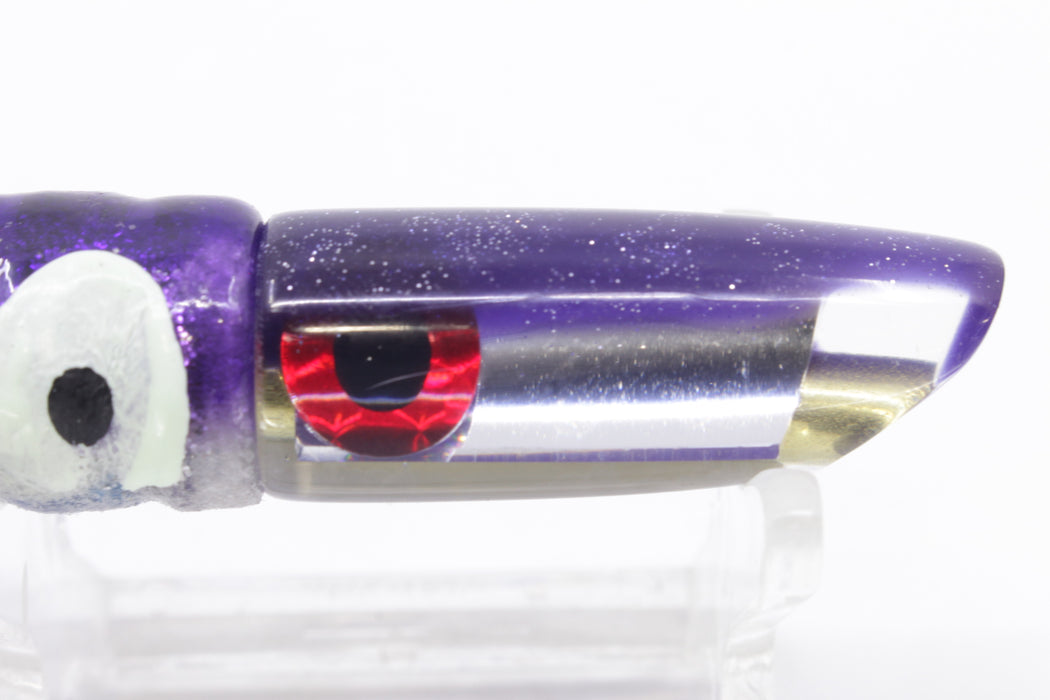 Coggin Lures Clear Mirrored Purple Back 70's Peanut Swimmer 4.5" 1oz Skirted