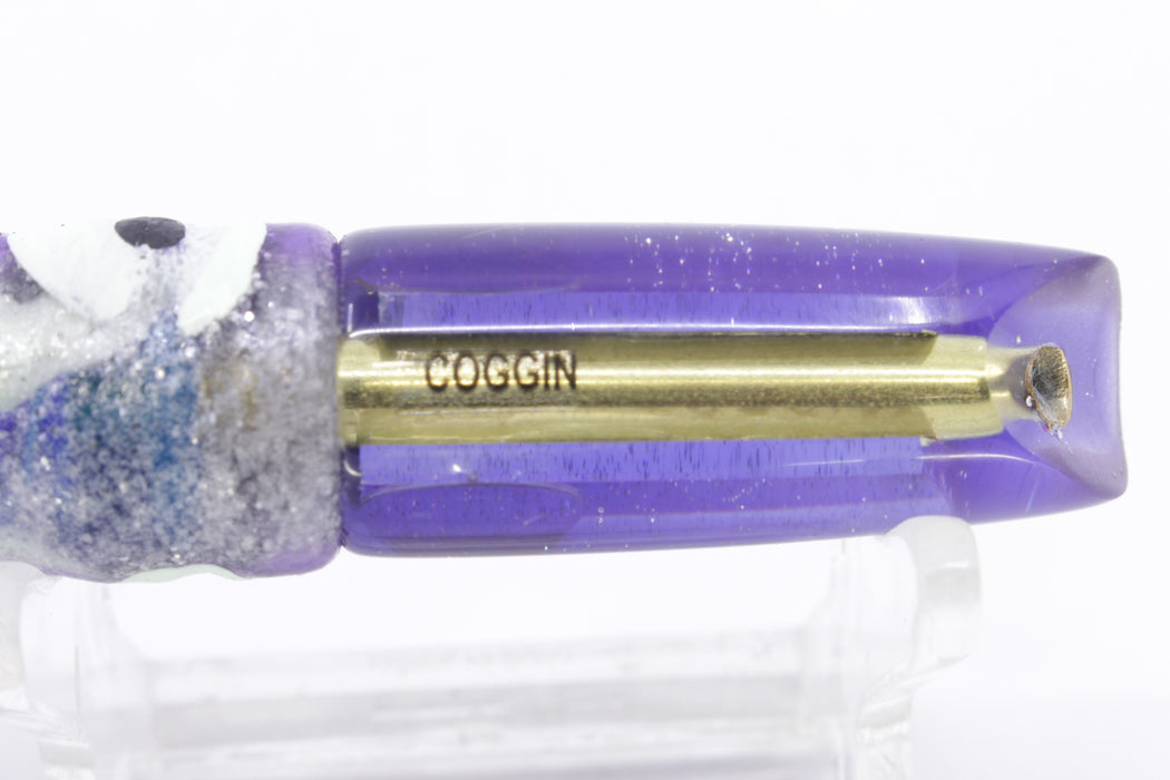 Coggin Lures Clear Mirrored Purple Back 70's Peanut Swimmer 4.5" 1oz Skirted