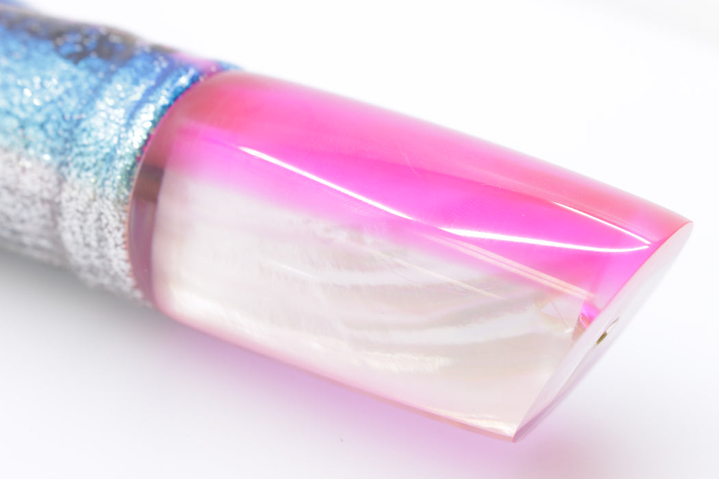 Crampton Baits Real White Ripple Shell Pink Back HoG 14" 10.5oz Skirted Blue-Silver-Pink