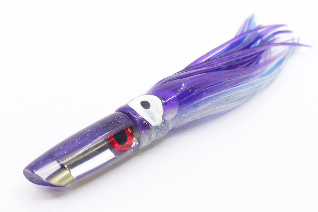 Coggin Lures Clear Mirrored Purple Back 70's Peanut Swimmer 4.5" 1oz Skirted