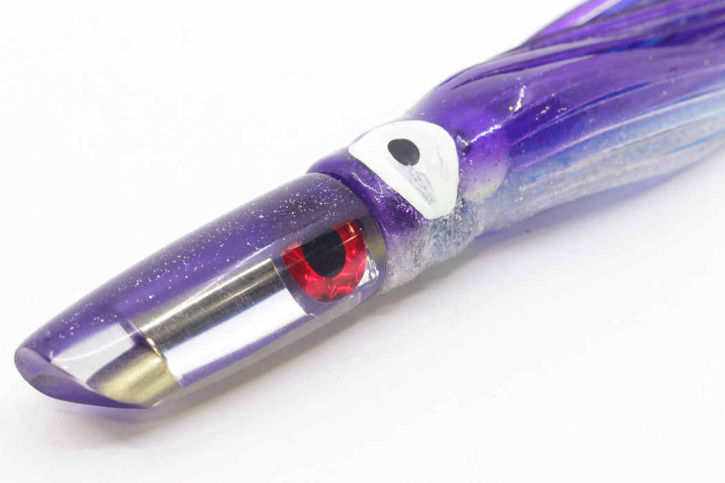 Coggin Lures Clear Mirrored Purple Back 70's Peanut Swimmer 4.5" 1oz Skirted