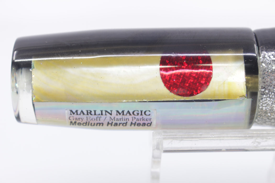 Marlin Magic Golden MOP Black Back Red Eyes Medium Hard Head 9" 5oz Skirted