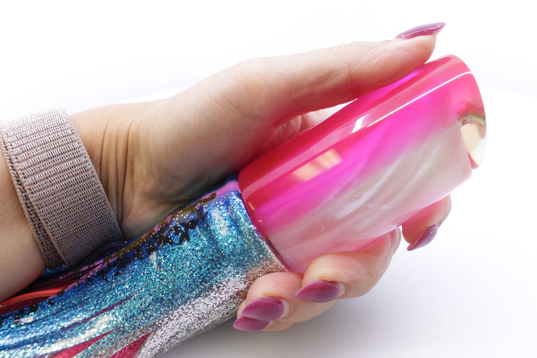 Crampton Baits Real White Ripple Shell Pink Back HoG 14" 10.5oz Skirted Blue-Silver-Pink EZ-K