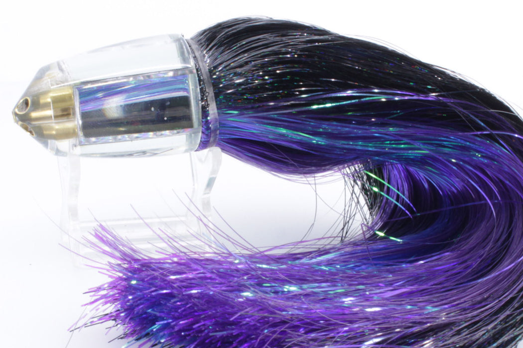 Koya Lures Clear Mirrored 4-Hole Bullet 9"+ 7oz Strobez Black-Purple/Royal Blue GZE