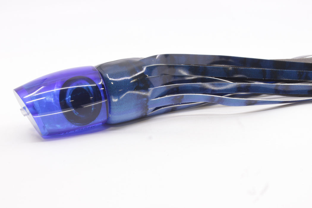 Moyes Lures Ice Blue MOP Blue Back Large J-Boy 14" 7.5oz Fire Tailz Vinyl Blue Tiger