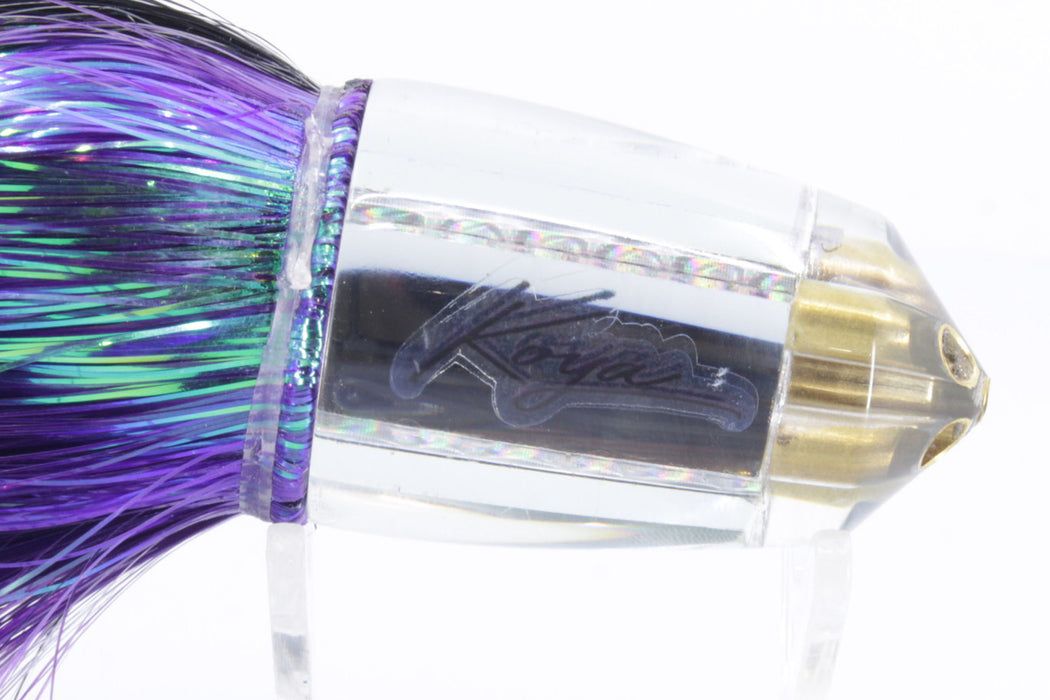 Koya Lures Clear Mirrored 4-Hole Bullet 9"+ 7oz Strobez Black-Purple/Royal Blue GZE