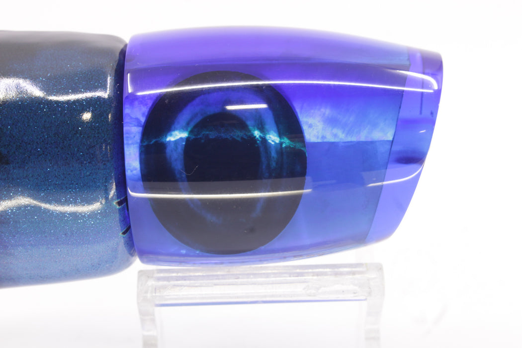 Moyes Lures Ice Blue MOP Blue Back Large J-Boy 14" 7.5oz Fire Tailz Vinyl Blue Tiger