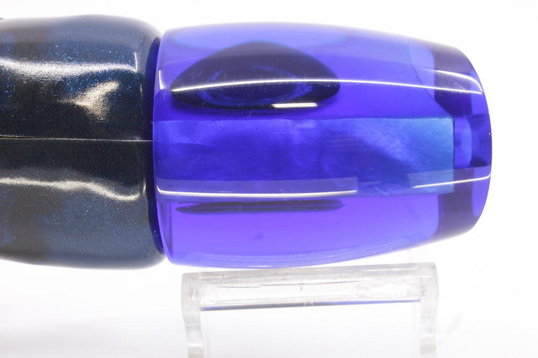 Moyes Lures Ice Blue MOP Blue Back Large J-Boy 14" 7.5oz Fire Tailz Vinyl Blue Tiger