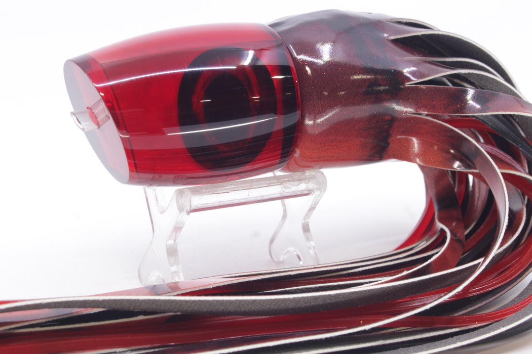 Moyes Lures Red MOP Large J-Boy 14" 7.5oz Fire Tailz Vinyl Red Tiger