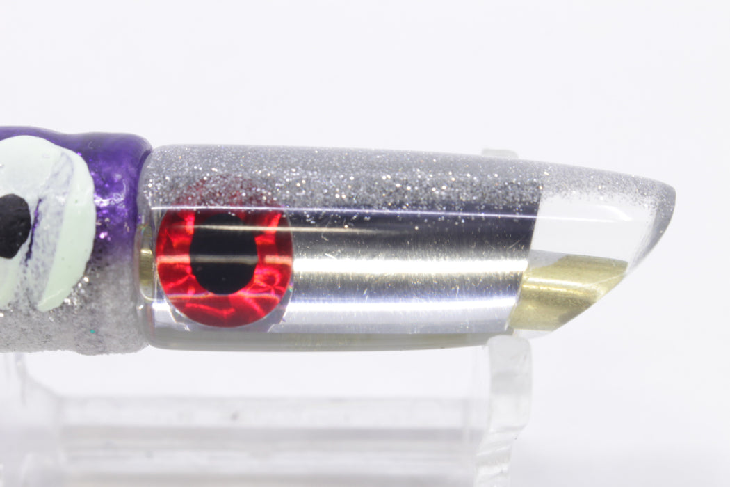 Coggin Lures Clear Mirrored Silver Back 70's Peanut Swimmer 4.5" 1oz Skirted