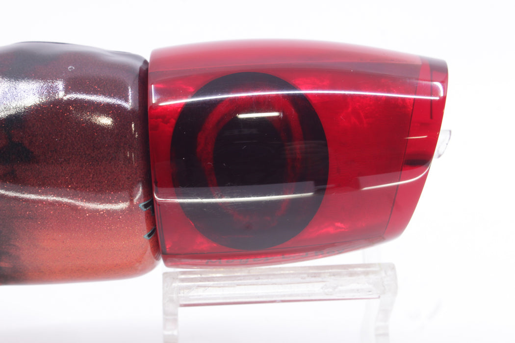 Moyes Lures Red MOP Large J-Boy 14" 7.5oz Fire Tailz Vinyl Red Tiger