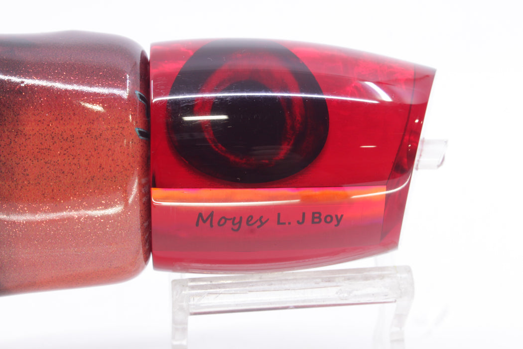 Moyes Lures Red MOP Large J-Boy 14" 7.5oz Fire Tailz Vinyl Red Tiger