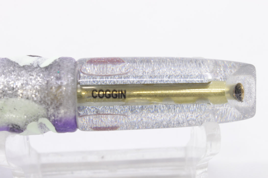 Coggin Lures Clear Mirrored Silver Back 70's Peanut Swimmer 4.5" 1oz Skirted