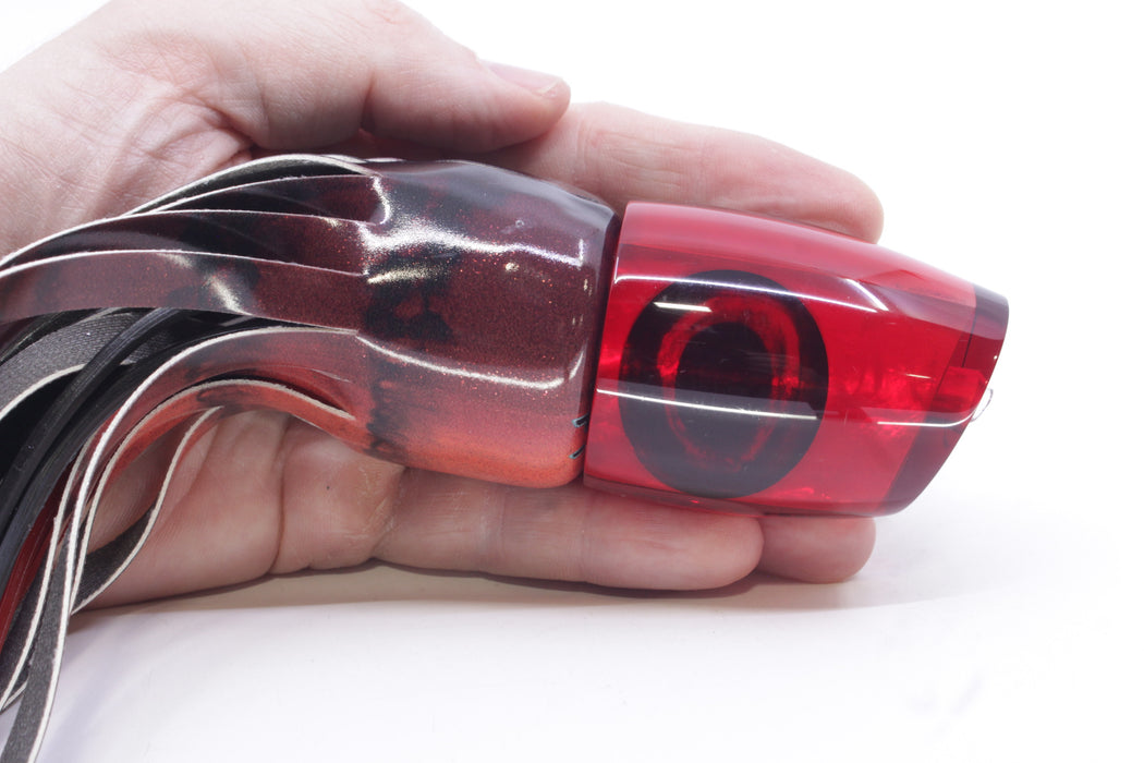 Moyes Lures Red MOP Large J-Boy 14" 7.5oz Fire Tailz Vinyl Red Tiger