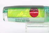 Marlin Magic Lime Green MOP Green Back Red Eyes Medium Hard Head 9" 5oz Skirted