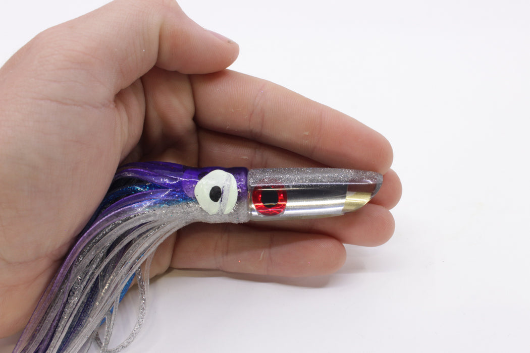 Coggin Lures Clear Mirrored Silver Back 70's Peanut Swimmer 4.5" 1oz Skirted