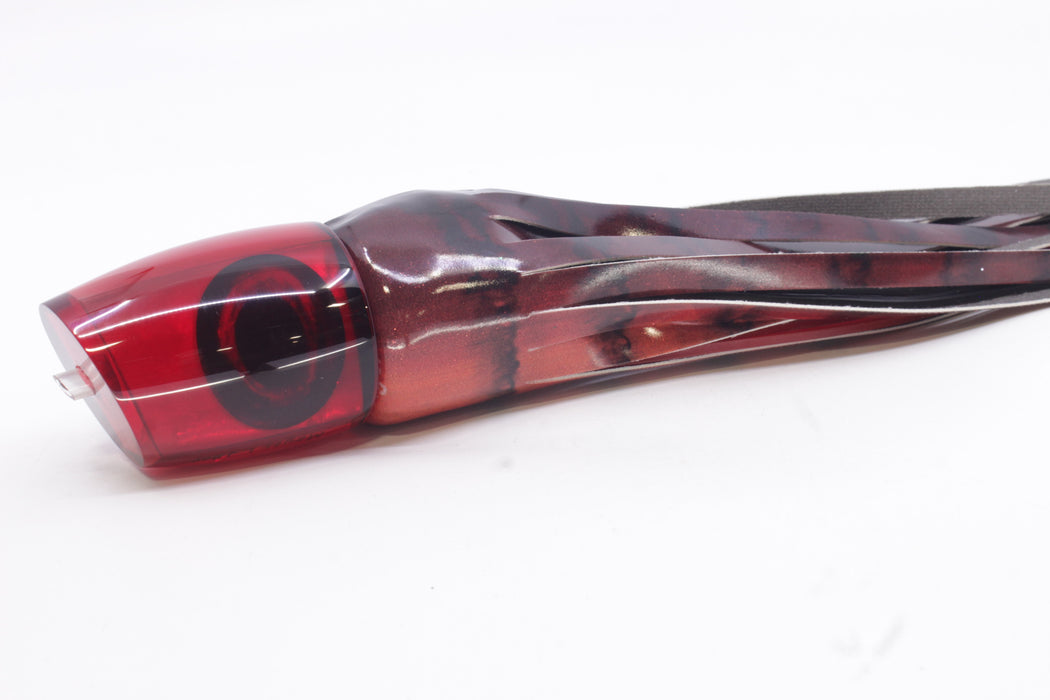 Moyes Lures Red MOP Large J-Boy 14" 7.5oz Fire Tailz Vinyl Red Tiger