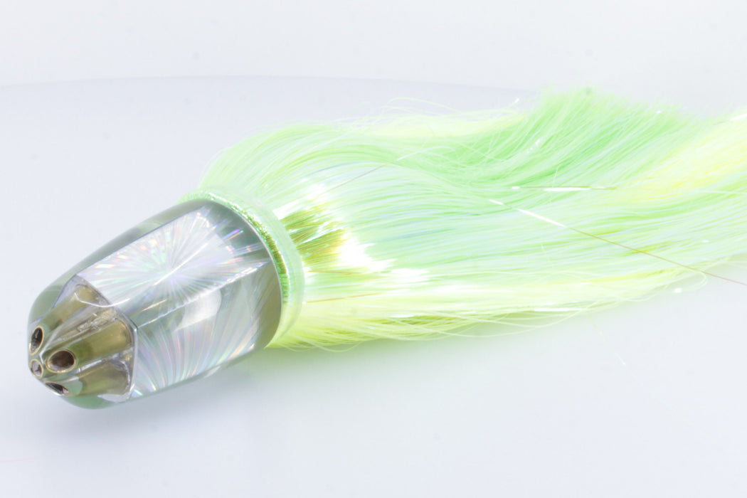 Koya Lures Silver Rainbow Starburst 4-Hole Bullet 9"+ 7oz Strobez Green-Chartreuse GZE