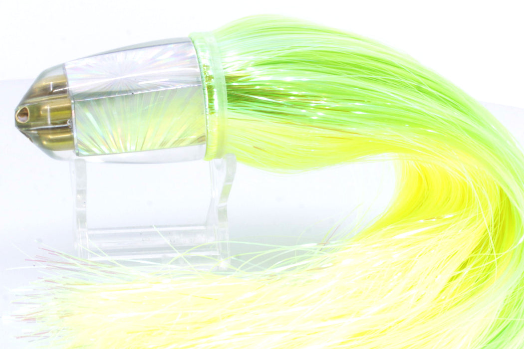 Koya Lures Silver Rainbow Starburst 4-Hole Bullet 9"+ 7oz Strobez Green-Chartreuse GZE