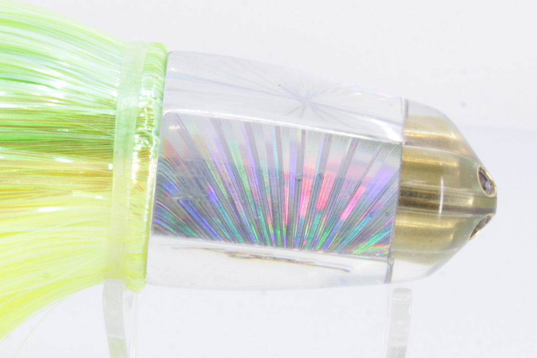 Koya Lures Silver Rainbow Starburst 4-Hole Bullet 9"+ 7oz Strobez Green-Chartreuse GZE