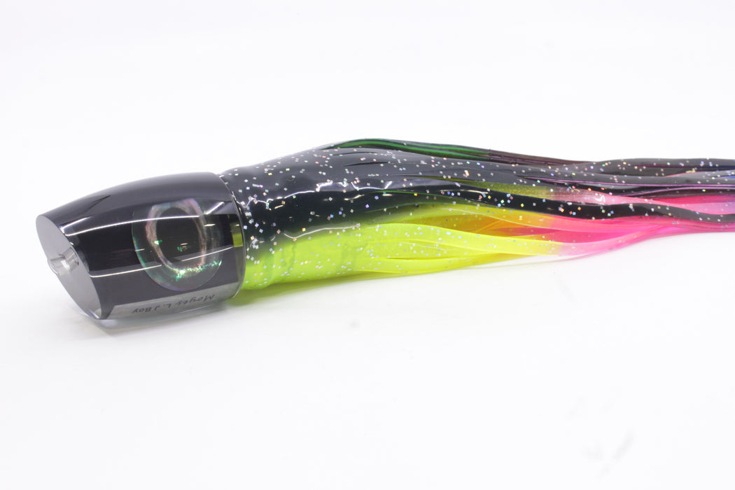 Moyes Lures Black Pearl Black Back Taxi Eyes Large J-Boy 14" 9oz Skirted Magic Johnson