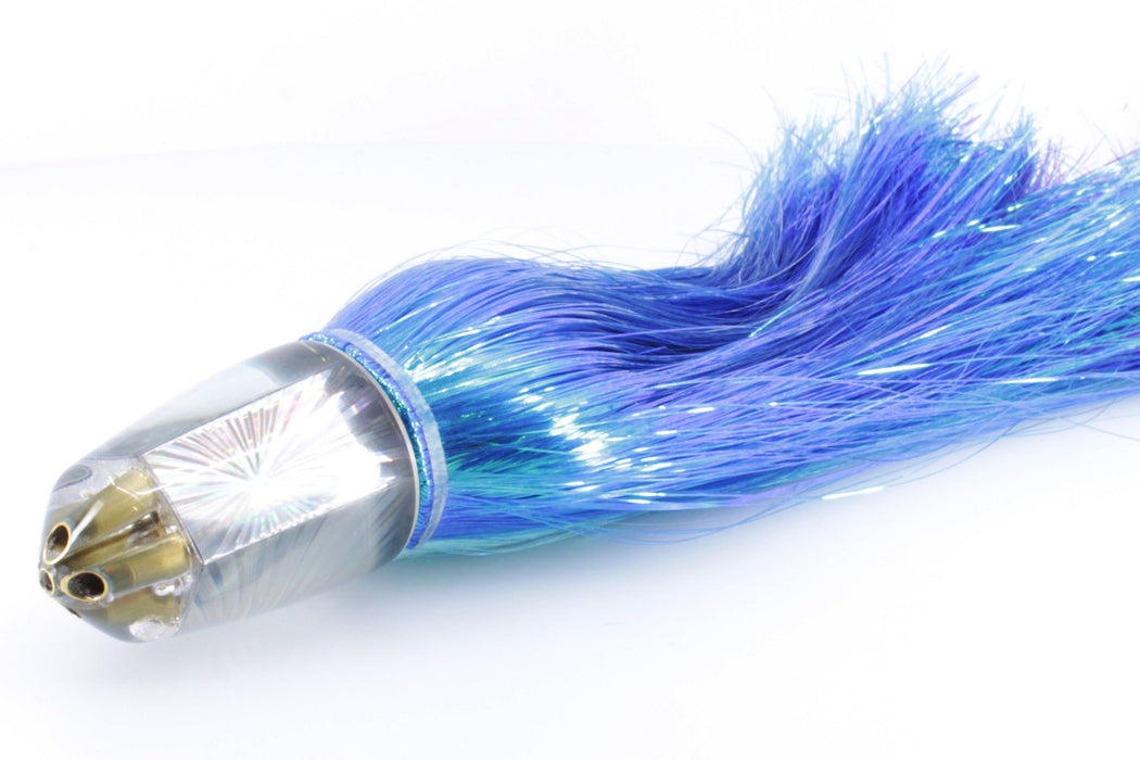 Koya Lures Silver Rainbow Starburst 4-Hole Bullet 9"+ 7oz Strobez Royal Blue-Ice Blue GZE