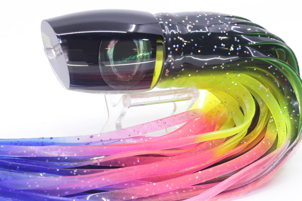 Moyes Lures Black Pearl Black Back Taxi Eyes Large J-Boy 14" 9oz Skirted Magic Johnson