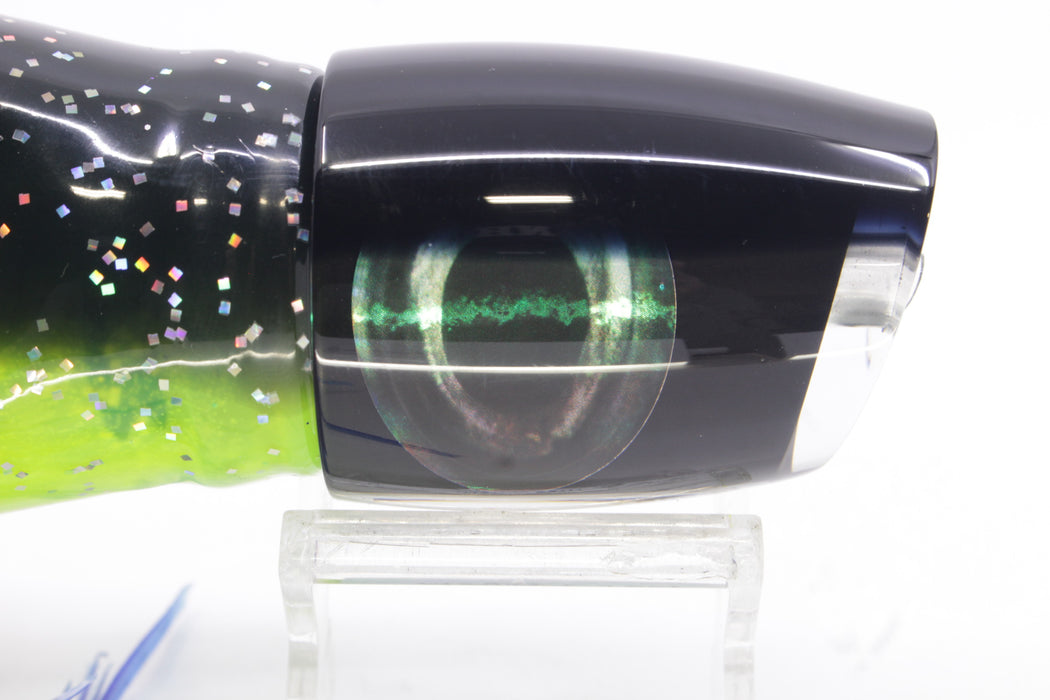 Moyes Lures Black Pearl Black Back Taxi Eyes Large J-Boy 14" 9oz Skirted Magic Johnson