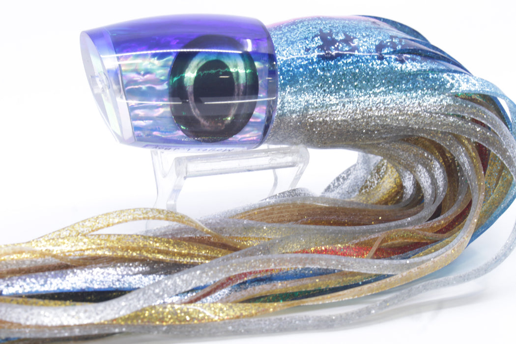 Moyes Lures Rainbow MOP Blue Back Large J-Boy 14" 9oz Skirted Pink Line-Blue-Silver