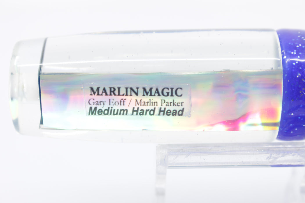 Marlin Magic Clear Mirrored-Rainbow Medium Hard Head 9" 5oz Skirted Blue-White