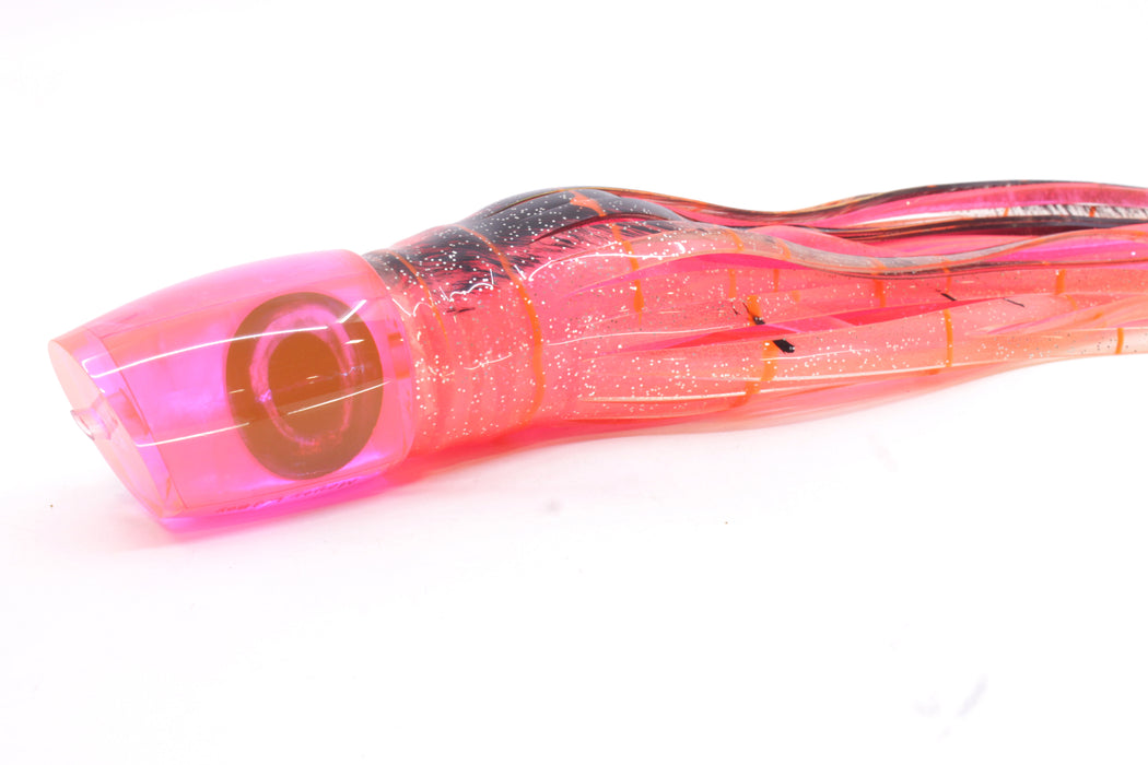 Moyes Lures Pink MOP Large J-Boy 14" 9oz Skirted Root Beer-Petrolero/Pink
