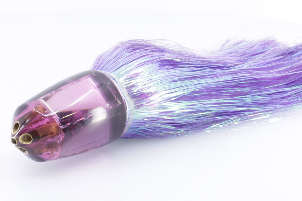 Koya Lures Purple Mirrored 4-Hole Bullet 9"+ 7oz Flashabou Purple/White GZE