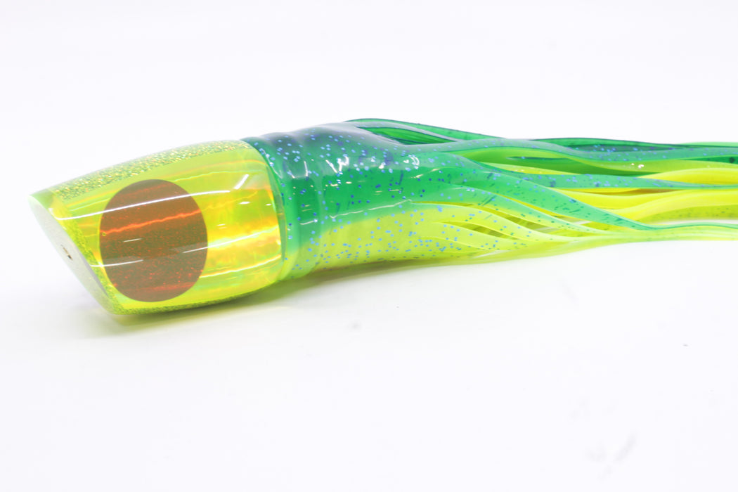 Koya Lures Chartreuse Rainbow Red Eyes Large 861 14" 12oz Skirted Mahi