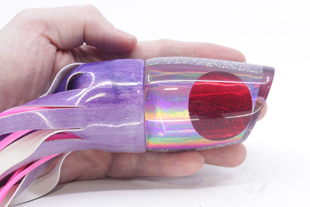 Koya Lures Purple Rainbow Red Eyes Large 861 14" 10oz Fire Tailz Vinyl Purple Eclipse
