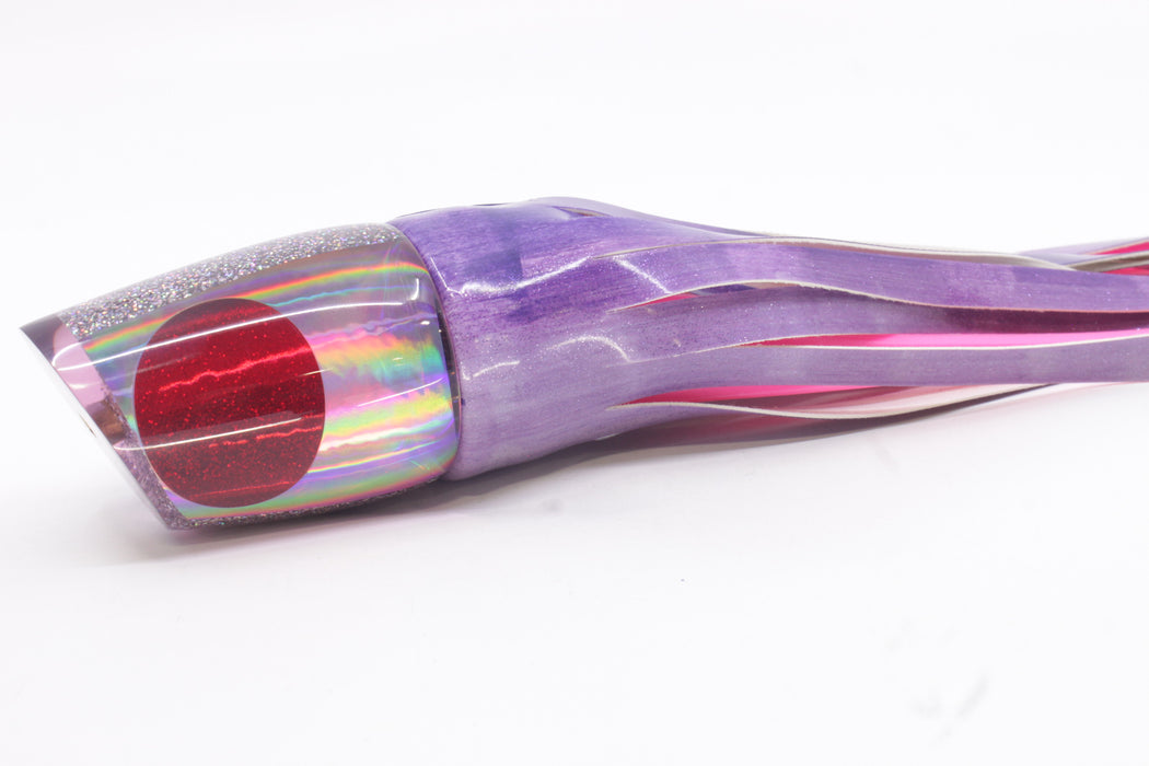 Koya Lures Purple Rainbow Red Eyes Large 861 14" 10oz Fire Tailz Vinyl Purple Eclipse