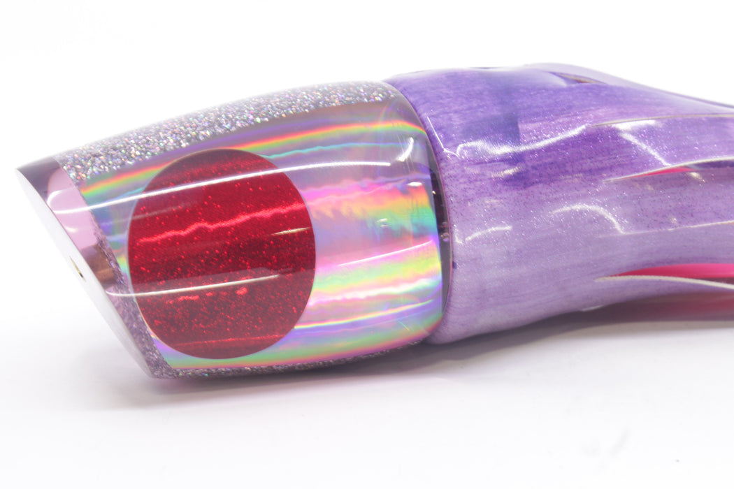Koya Lures Purple Rainbow Red Eyes Large 861 14" 10oz Fire Tailz Vinyl Purple Eclipse
