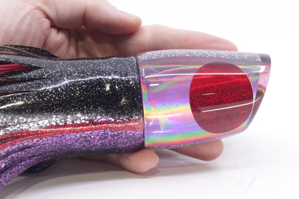 Koya Lures Purple Rainbow Red Eyes Large 861 14" 12oz Skirted Black-Purple/Pink-Silver
