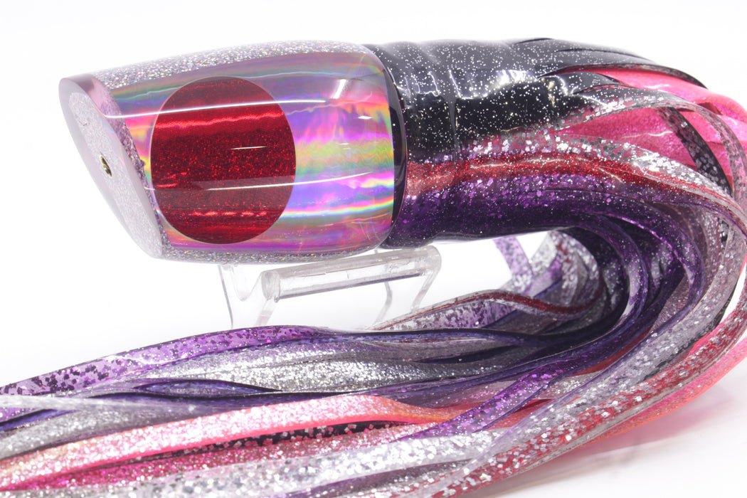 Koya Lures Purple Rainbow Red Eyes Large 861 14" 12oz Skirted Black-Purple/Pink-Silver