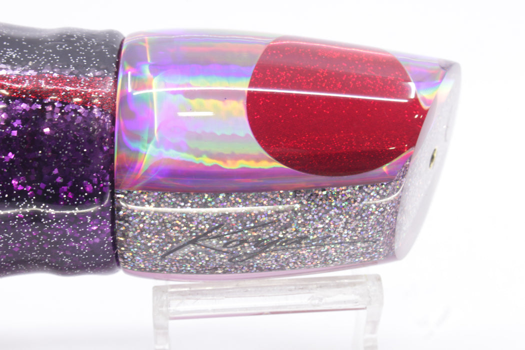 Koya Lures Purple Rainbow Red Eyes Large 861 14" 12oz Skirted Black-Purple/Pink-Silver