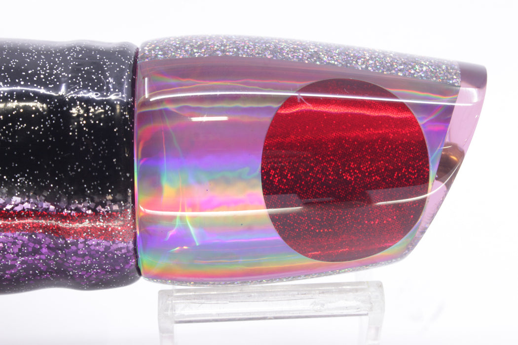 Koya Lures Purple Rainbow Red Eyes Large 861 14" 12oz Skirted Black-Purple/Pink-Silver