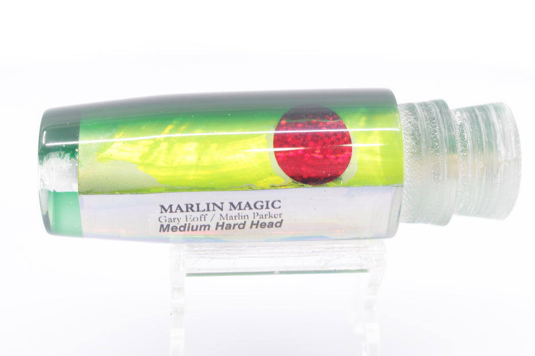 Marlin Magic Lime Green MOP Green Back Red Eyes Medium Hard Head 9" 2.8oz