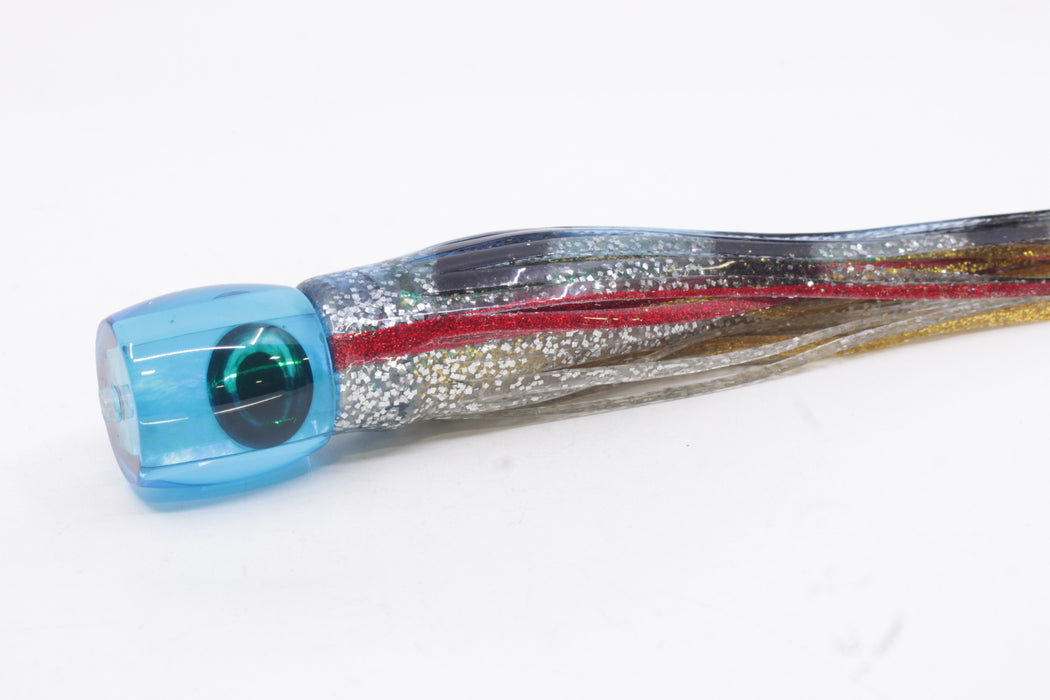 Moyes Lures Ice Blue MOP Taxi Eyes Large Tang 9" 3oz Skirted Evil