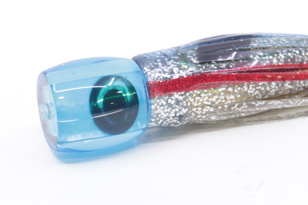 Moyes Lures Ice Blue MOP Taxi Eyes Large Tang 9" 3oz Skirted Evil