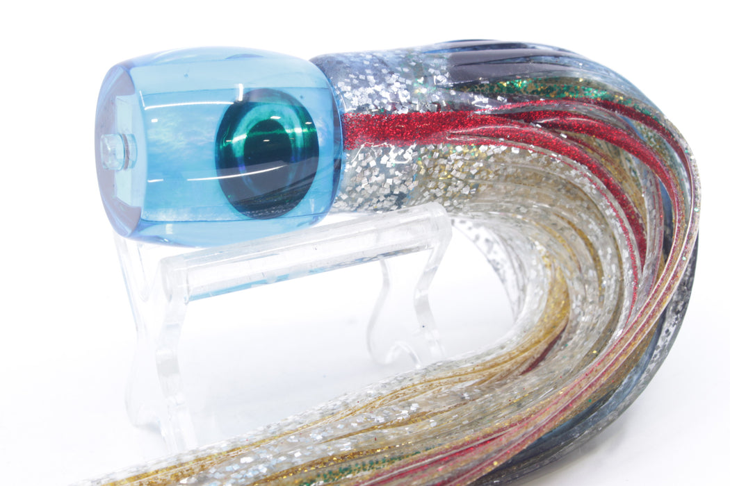 Moyes Lures Ice Blue MOP Taxi Eyes Large Tang 9" 3oz Skirted Evil