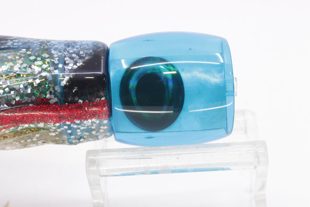 Moyes Lures Ice Blue MOP Taxi Eyes Large Tang 9" 3oz Skirted Evil