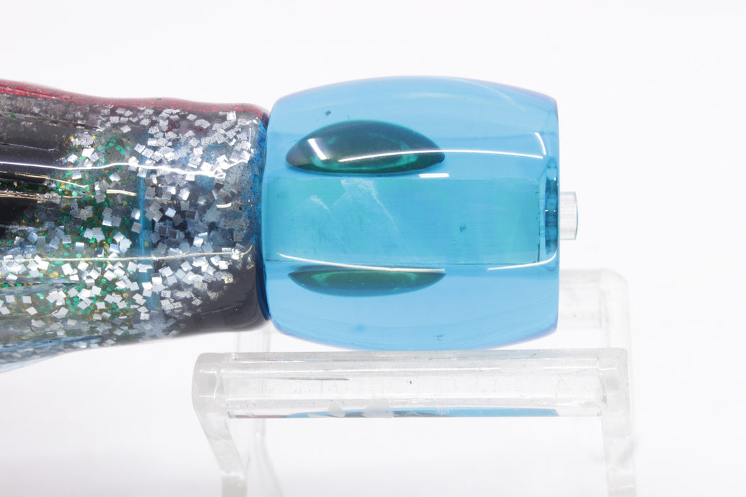 Moyes Lures Ice Blue MOP Taxi Eyes Large Tang 9" 3oz Skirted Evil