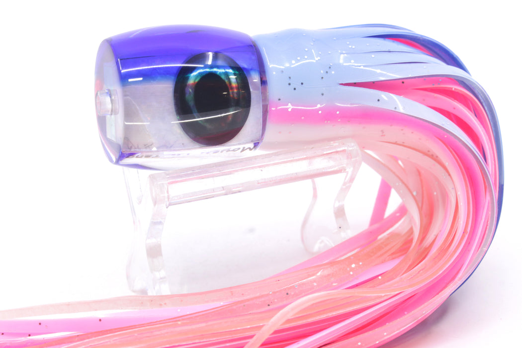 Moyes Lures White MOP Blue Back Taxi Eyes Large Tang 9" 3oz Skirted Salmon