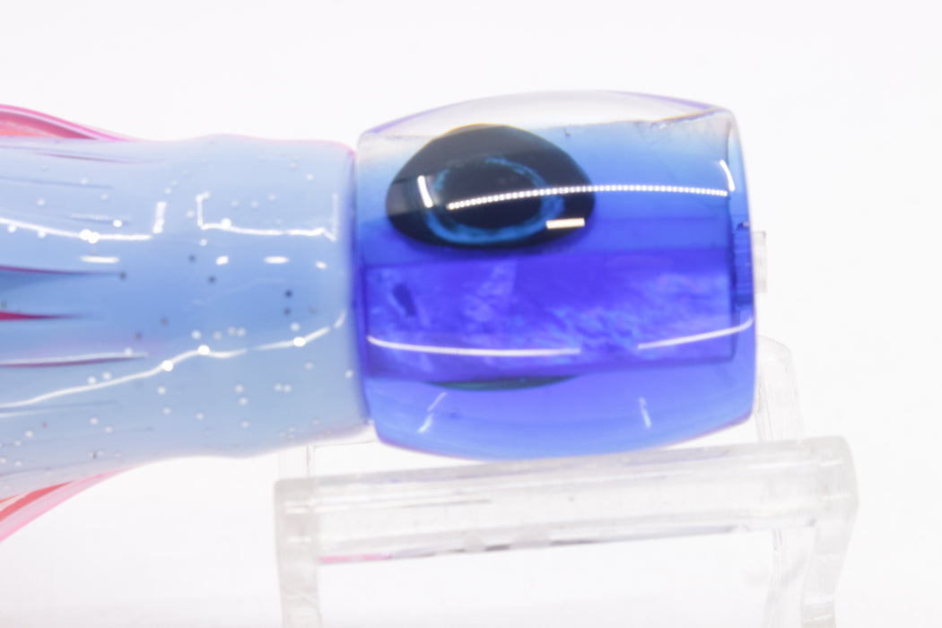 Moyes Lures White MOP Blue Back Taxi Eyes Large Tang 9" 3oz Skirted Salmon