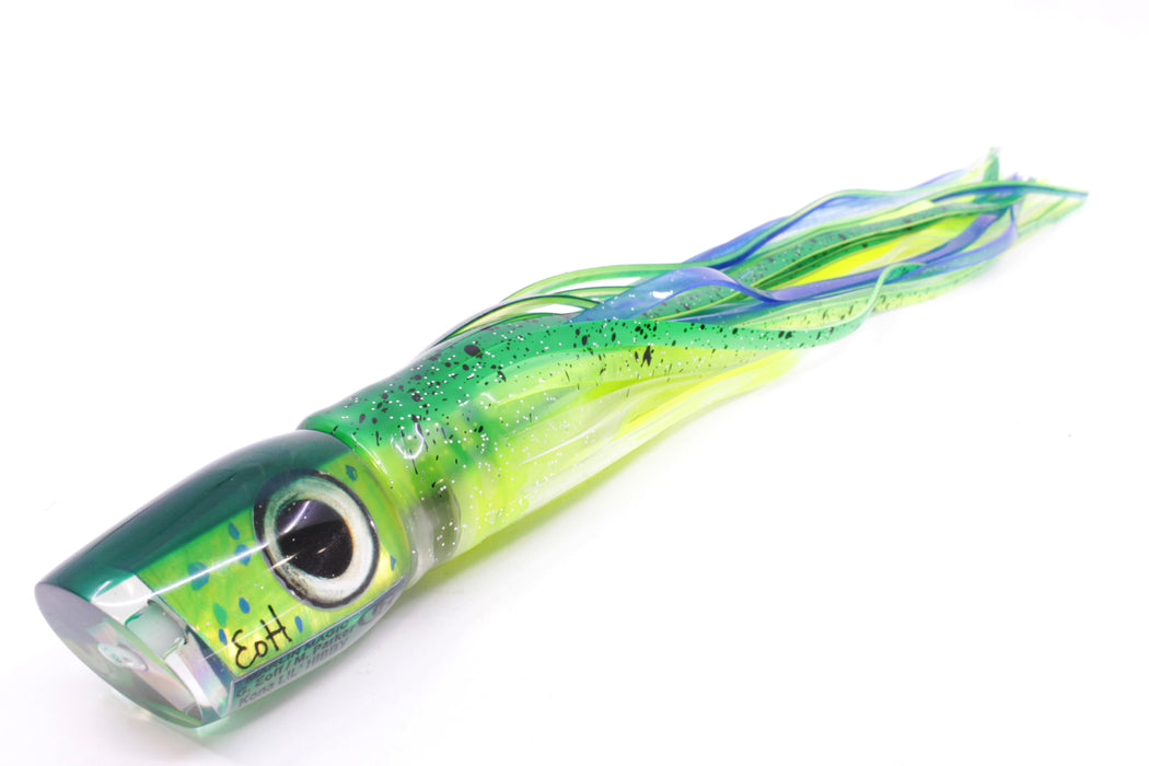 Marlin Magic Mahi MOP Green Back Taxi Eyes Lil Hibby 10" 7.2oz Skirted Mahi Pre-Rigged